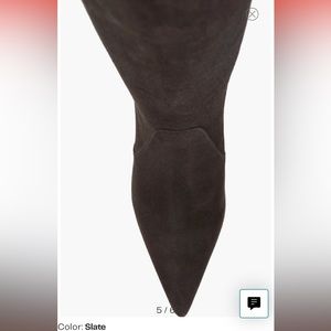 Stuart Weitzman Stuart 85 Knee High Pointed Toe Zip Boot - size 7 in Slate